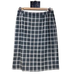 VALENTINO Vintage Windowpane Plaid Pencil Skirt, Back Slit, Classic Retro
